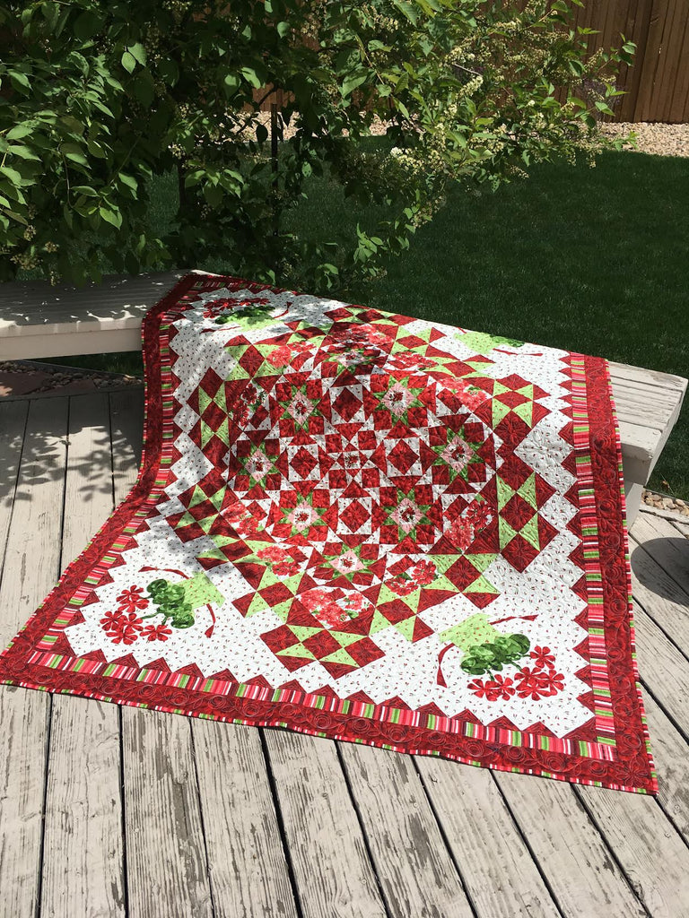 Geranium Quilt Pattern Diamond Geraniums Pattern #131 – Bound to be Quilting