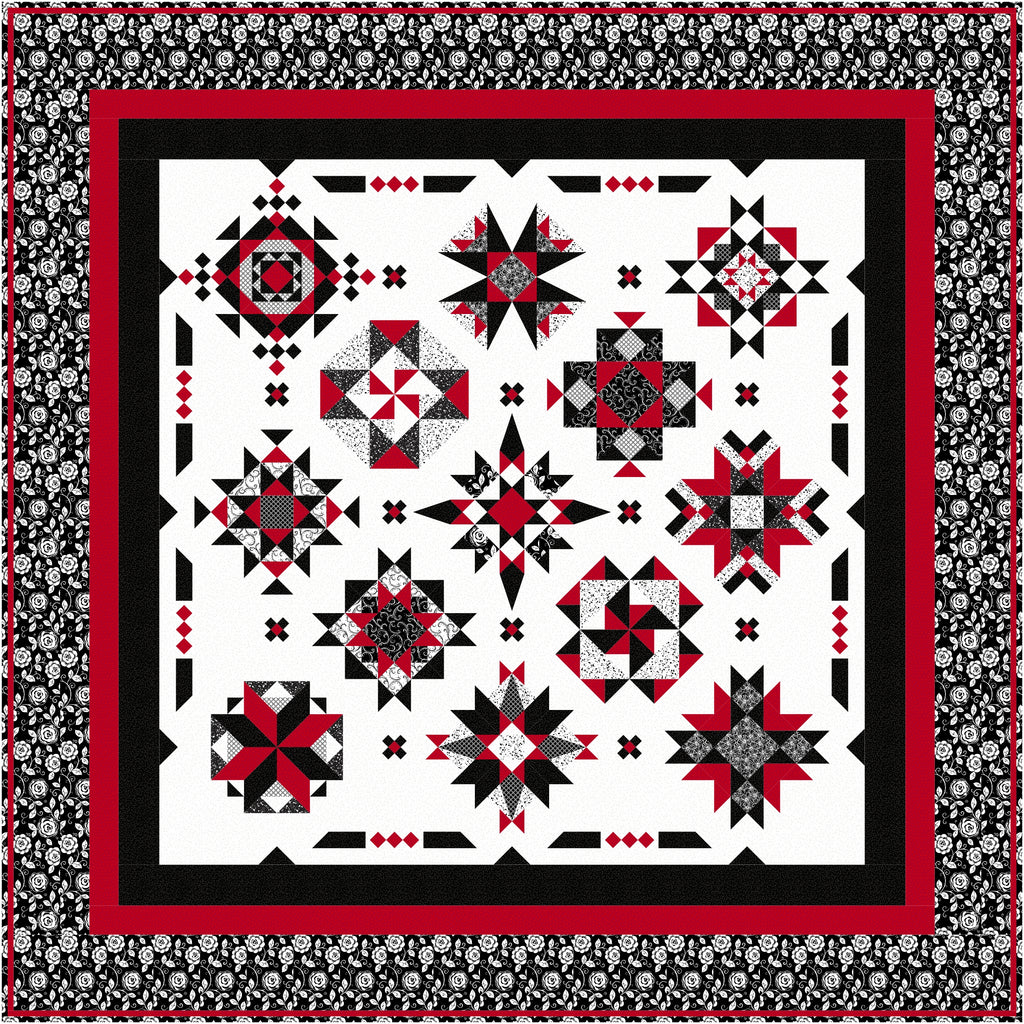 Red At Night 2 Block of the Month Pattern #193